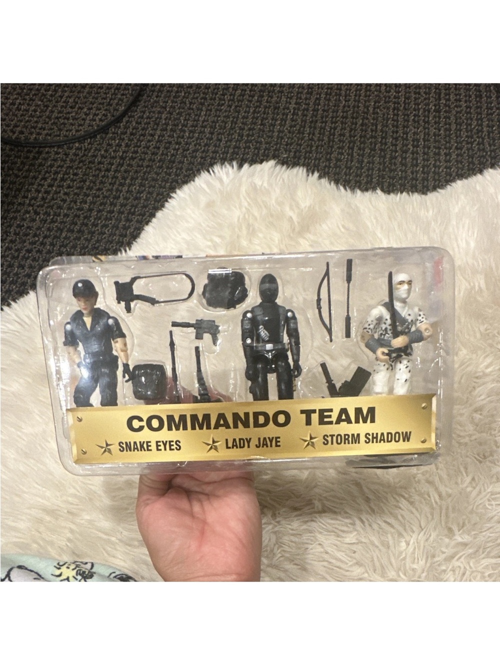 G.I Joe comando team snake eyes lady Jaye storm shadow figure set w/gun knife